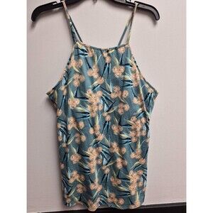 Patagonia Women Alpine Valley Tank Top Tasmanian Teal Shelf Bra Athleisure XL